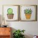 Dakota Fields Boho Cacti III - 2 Piece Picture Frame Print Set on Canvas in Black/Blue/Green | 34.5 H x 69 W x 1.5 D in | Wayfair