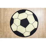 26 x 26 x 0.7 in Rug - Harriet Bee Furnish My Place 720 Soccer 2'2" Round Play Area Rugs For Kids, Soccer Shaped, Anti Skid Rubber Backing, Multicolor | Wayfair