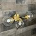 Everly Quinn Modern Wall Sconce Vanity 3 Bulb 6 Inch Globe Abstract Mid Century Bathroom Art Light Glass/Metal in Yellow | Wayfair