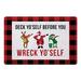 Red 27 x 18 x 1 in Kitchen Mat - The Holiday Aisle® Shelstead Deck Yo Self Kitchen Mat | 27 H x 18 W x 1 D in | Wayfair