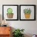 Dakota Fields Boho Cacti III - 2 Piece Picture Frame Print Set on Canvas in Black/Blue/Green | 30.5 H x 61 W x 1.5 D in | Wayfair