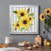 Rosalind Wheeler Sunflower Array I - Picture Frame Painting on Canvas in Black/Blue/Green | 17.5 H x 17.5 W x 1.5 D in | Wayfair