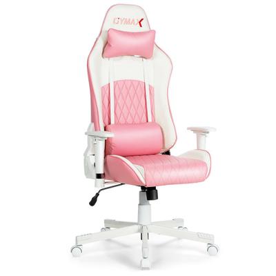 Costway Ergonomic High Back Computer Desk Chair with Headrest and Lumbar Support-Pink