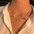 Collier ras du cou avec pendentif papillon pour femmes chaîne en or style bohème bijoux de plage