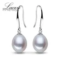 Boucles d'oreilles goutte d'eau douce pour femmes boucles d'oreilles de mariage en argent 925 avec