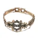 Wbmqda – Bracelet à maillons en cristal gris pour femmes breloque style Boho Antique couleur or