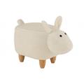 Chaise tabouret enfant mouton bois et textile blanc