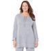 Plus Size Women's Impossibly Soft Drawstring Tunic by Catherines in Heather Grey (Size 2X)