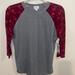 Lularoe Tops | Lularoe Randy Baseball T Top Size Medium | Color: Gray/Red | Size: M