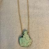 Anthropologie Jewelry | Anthropologie Natural Stone Necklace | Color: Gold/Green | Size: Os