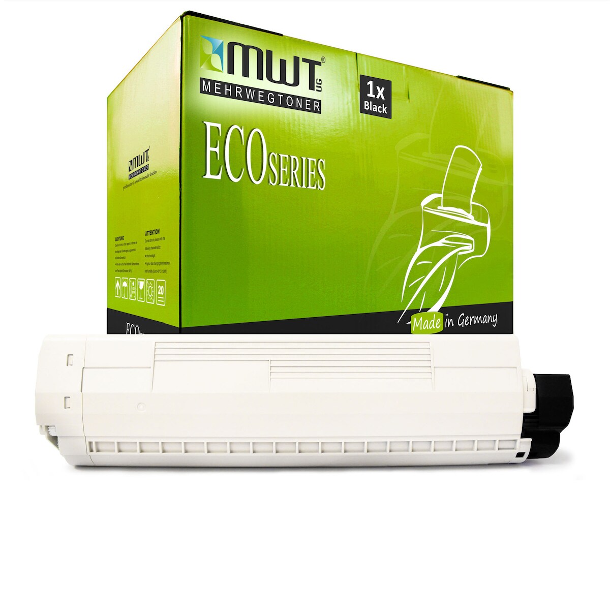 1 Mehrwegtoner kompatible Lasertoner ersetzt OKI 44059232 Schwarz Image