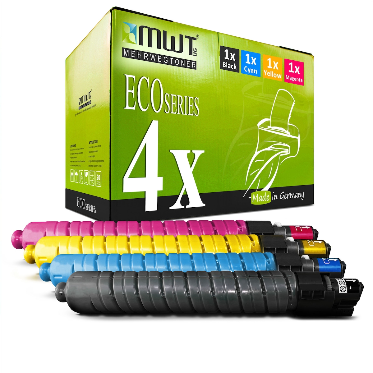 4 Mehrwegtoner kompatible Lasertoner ersetzt Ricoh 841654 841652 841653 841651 Mehrfarbig Image