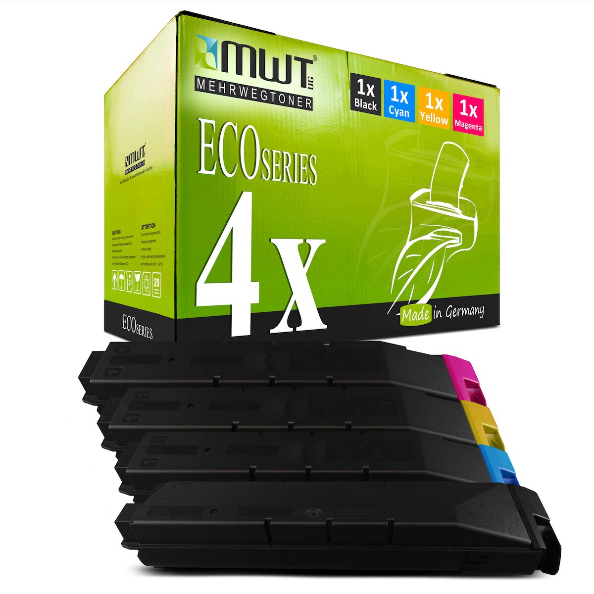 4 Mehrwegtoner kompatible Lasertoner ersetzt Kyocera TK-8305 1T02LK0NL0 TK-8305K 1T02LKCNL0 TK-8305C 1T02LKBNL0 TK-8305M 1T02LKANL0 TK-8305Y Image