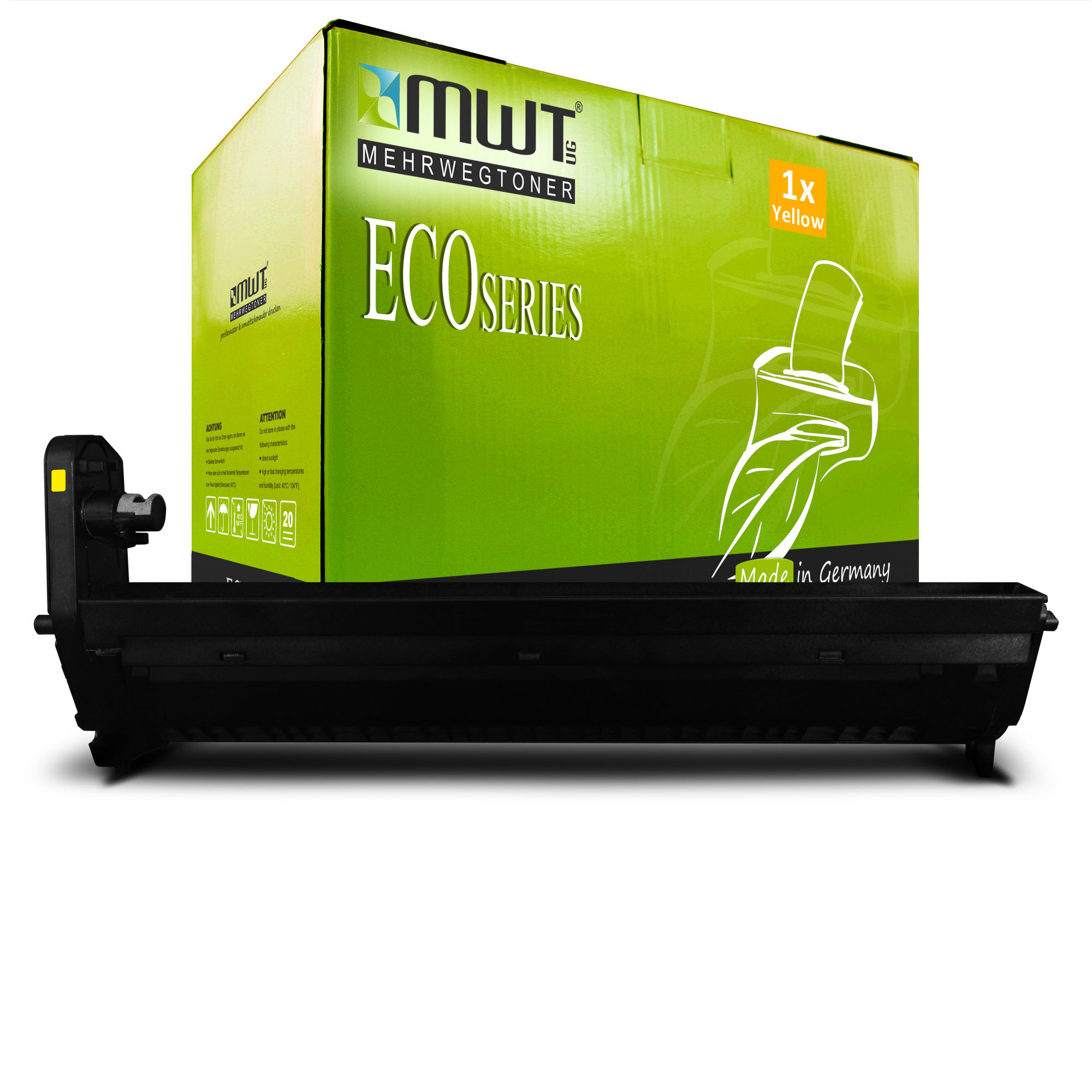 1 Mehrwegtoner kompatible Bildtrommel ersetzt OKI 44315105 Yellow Image