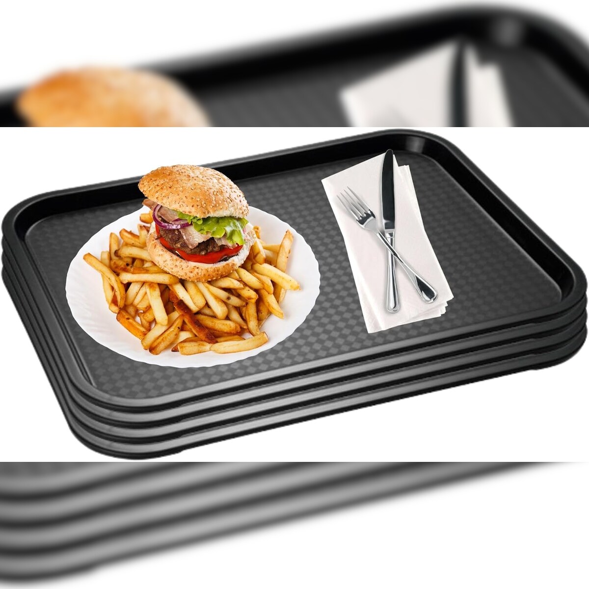 APS 4er Set APS Fast Food-Tablett/Serviertablett53 x 32,5 cm, H: 2 cm Image