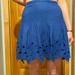 J. Crew Skirts | J Crew Blue Pleated Floral Lace Mini Skirt Sz 6 | Color: Blue | Size: 6