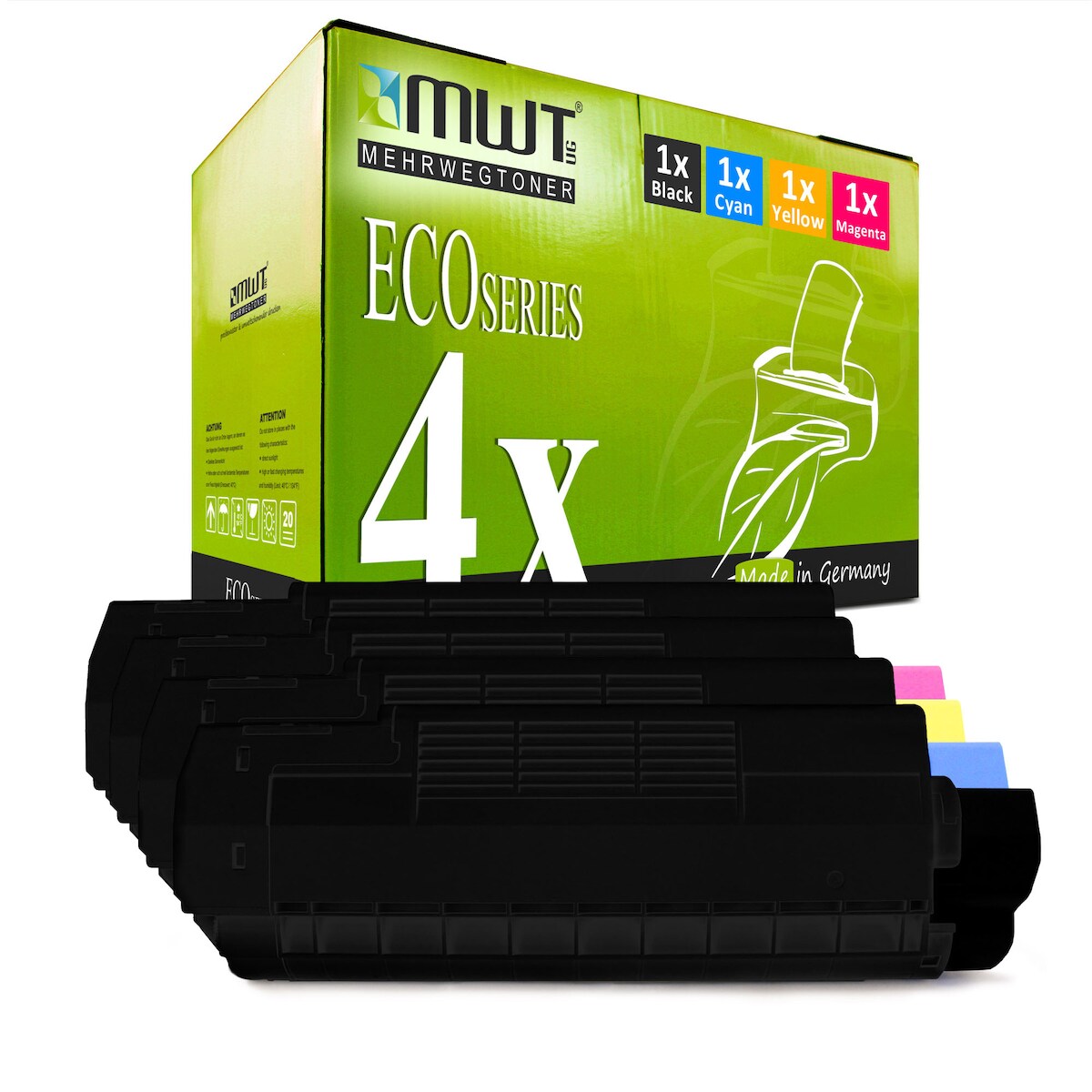 4 Mehrwegtoner kompatible Lasertoner ersetzt Olivetti XB0458 XB0456 XB0457 XB0455 Mehrfarbig Image