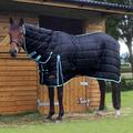 Gallop Equestrian Trojan 300g Indoor Horse Stable Rug Full Neck Combo (6'0'', Black/Sky)