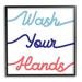 Stupell Industries Wash Your Hands Children's Bathroom Typography Stretched Canvas Wall Art By Daphne Polselli in Blue/Orange/Yellow | Wayfair