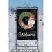 Toland Home Garden Snowman Wreath Welcome 2-Sided Polyester House Flag Metal in Black | 40 H x 28 W in | Wayfair 1012596