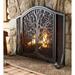 Andover Mills™ Kittleson Iron Tree of Life Fireplace Screen w/ 1 Door Iron in Black/Gray | 31 H x 50 W x 0.75 D in | Wayfair