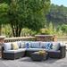 Red Barrel Studio® Aliva Rattan Sectional Seating Group in Gray | Outdoor Furniture | Wayfair D1BBB1A759F84E7995272A66AEE5D2F8