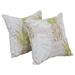 Bayou Breeze 17-Inch Jacquard Throw Pillows w/ Inserts Set Of 2 Polyester/Polyfill blend in Brown/Green/White | 17 H x 17 W x 8 D in | Wayfair