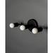 Everly Quinn Claramae 3 Bulb Wall Sconce Mid Century Modern Bathroom Hallway Vanity Light Metal in Black | 5 H x 18.5 W x 5 D in | Wayfair