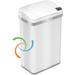 iTouchless 4 Gallon Sensor White Trash Can with AbsorbX Odor Filter and Air Freshener