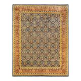Overton Hand Knotted Wool Vintage Inspired Traditional Mogul Blue Area Rug - 9' 2" x 11' 7"