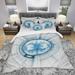 Designart 'Glowing Soft Blue Fractal Flower' Modern & Contemporary Bedding Set - Duvet Cover & Shams