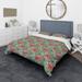 Designart 'Red Rose in Green Background' Traditional Bedding Set - Duvet Cover & Shams