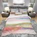 Designart 'Influence of Line and Color Gold Bright' Geometric Bedding Set - Duvet Cover & Shams