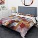 Designart 'Abstract Watercolor with Red and Yellow' Glam Bedding Set - Duvet Cover & Shams - Multi-color