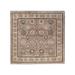 Overton Hand Knotted Wool Vintage Inspired Traditional Mogul Light Gray Square Area Rug - 6' 0" x 6' 3"