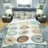 Designart 'Geometric Cream Circles' Geometric Bedding Set - Duvet Cover & Shams - Multi-color