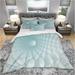 Designart '3D Light Blue Geometric Tunnel' Modern & Contemporary Bedding Set - Duvet Cover & Shams