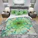 Designart 'Light Blue Digital Flower Petals Close Up' Modern & Contemporary Bedding Set - Duvet Cover & Shams