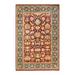 Overton Hand Knotted Wool Vintage Inspired Traditional Mogul Red Area Rug - 6' 1" x 9' 1"