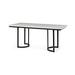 Tanner II White Marble Top w/Black Metal Base Dining Table