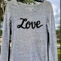 American Eagle Outfitters Tops | American Eagle Outfitters Long Sleeve Top | Color: White/Gray | Size: S