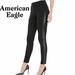 American Eagle Outfitters Pants & Jumpsuits | American Eagle Hi-Rise Leggings Faux Leather Side Black Size Xsmall | Color: Black | Size: Xs