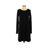 Gap Casual Dress - Midi Crew Neck Long Sleeve: Black Solid Dresses - Women's Size X-Small