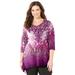 Plus Size Women's Panne Velvet Tunic by Catherines in Print Paisley (Size 2X)