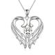 Angel Wings Necklace 925 Sterling Silver Guardian Angel Wings Jewellery Gifts for Women (Hollow Angle Wings-Clear)