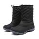 JSWEI Cotton Boots Women's Snow Boots Warm Breathable Faux Fur Women's Winter Boots Women's Safety Boots Commuter Size Black UK8