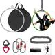 DASKING Aerial Hoop 85cm/90cm Aerial Ring Set Fully Strength Tested 500LBS Single Point Circus Aerial Equipment Yoga Hoop With Accessories And Storage Bag (90CM/32MM)