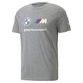 PUMA Men's BMW M Motorsport Essentials Logo Tee T-Shirt, Medium Gray Heather, Small