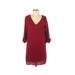 Brigitte Bailey Casual Dress - Shift: Red Print Dresses - Women's Size Small