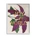 Stupell Industries Joy To The World Phrase Purple Poinsettia Floral Gray Farmhouse Oversized Rustic Framed Giclee Texturized Art By Daphne Polselli | Wayfair